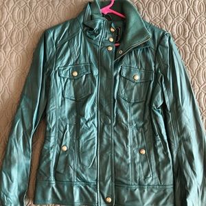 Green leather jacket
